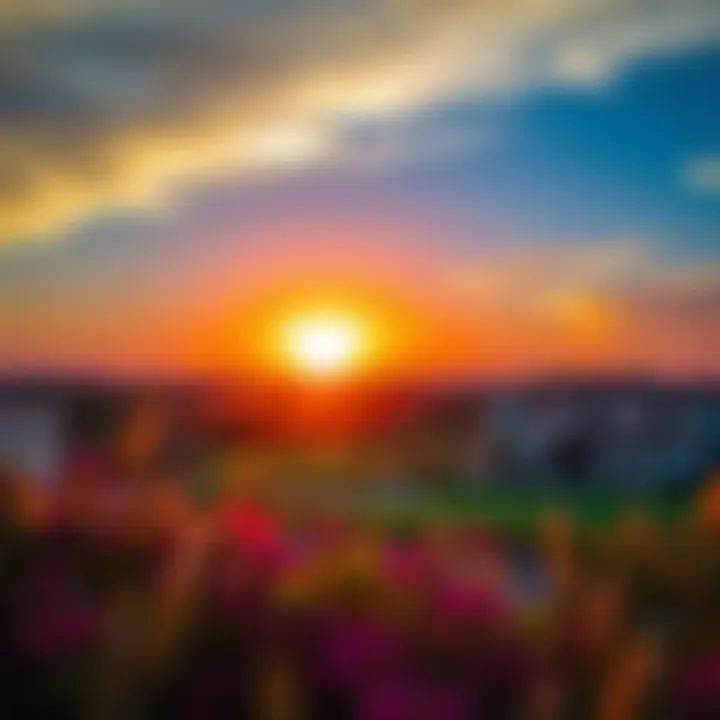 Stunning sunset view over the Earth Course with luxury homes in the background