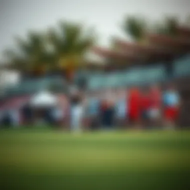 Participants competing in a prestigious tournament at the Earth Course