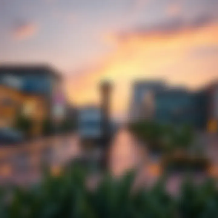A vibrant commercial area within Expo City Valley