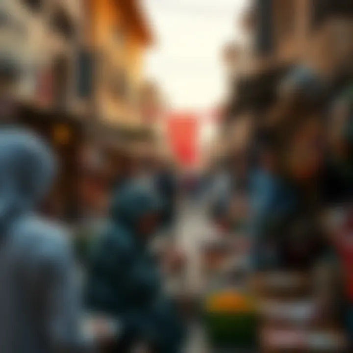Local market in Fariq Al Ain bustling with vibrant activities and goods