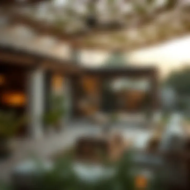 Tranquil outdoor space of a farmhouse with relaxing ambiance