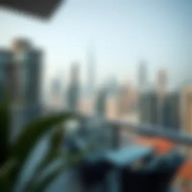 Stunning Skyline View from a Shared Apartment Dubai skyline view from shared apartment balcony