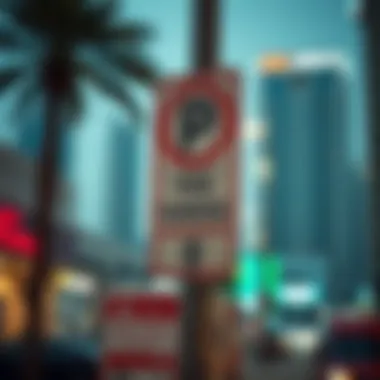 Regulatory Signage for Free Parking Signage indicating free parking regulations in Dubai Marina.