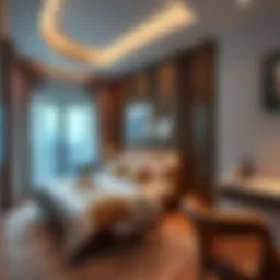 Stylish furnished studio interior