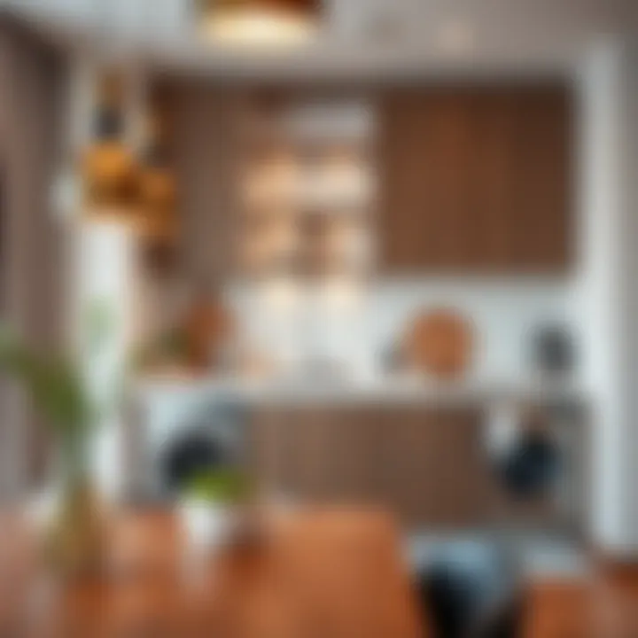 Modern kitchen in a studio apartment