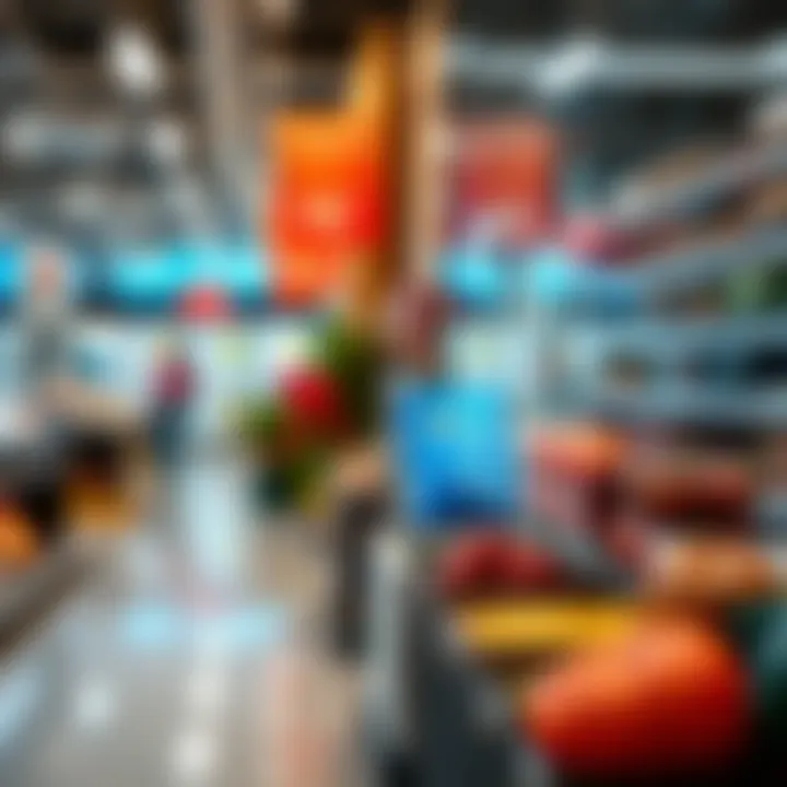 Financial graph illustrating market trends in grocery retail