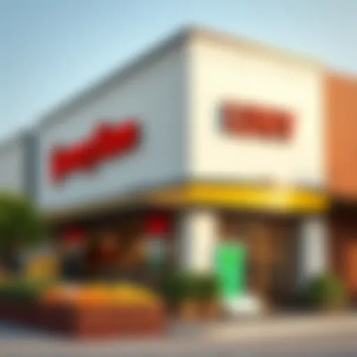 Grocery store exterior in Dubai