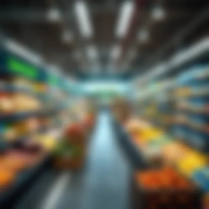 Interior layout of a modern grocery store
