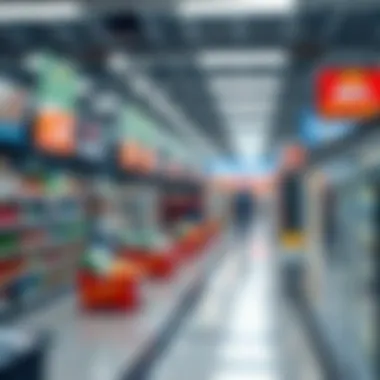 Map highlighting strategic locations for grocery stores