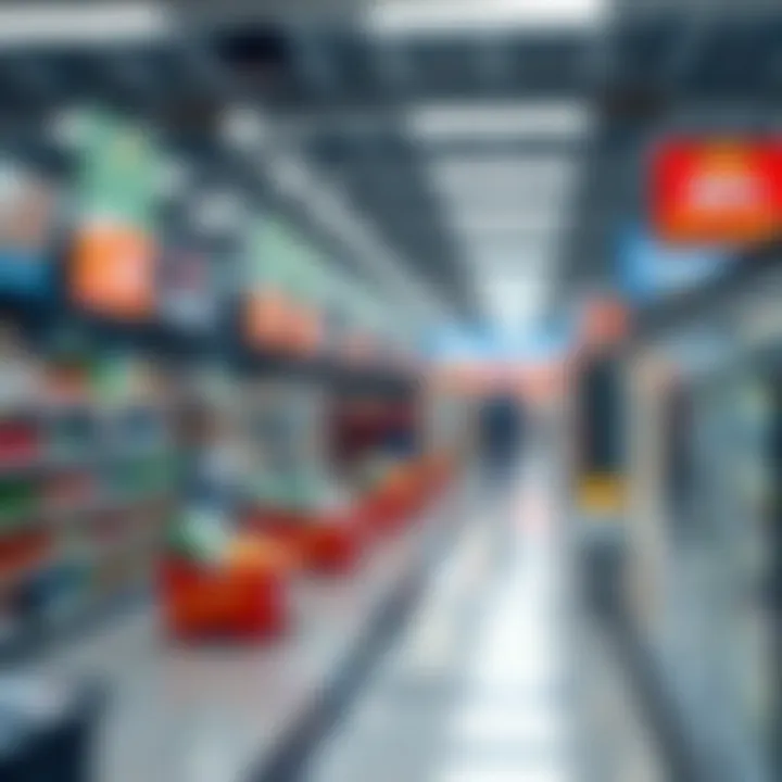 Map highlighting strategic locations for grocery stores
