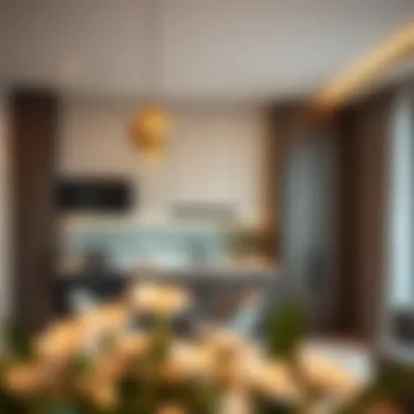 Modern kitchen in a hotel apartment with elegant design