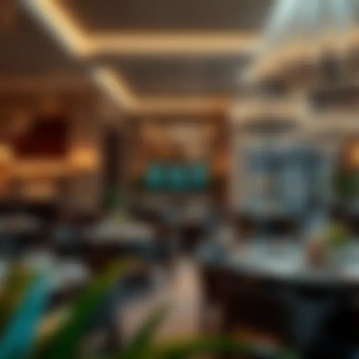 Dining area of a hotel in Qusais, featuring diverse culinary offerings