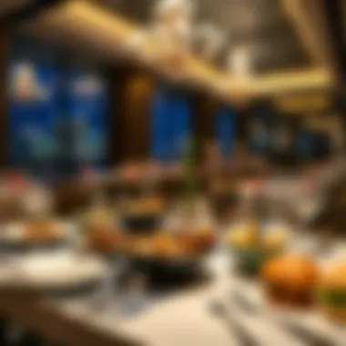 Elegant dining setup showcasing diverse culinary options