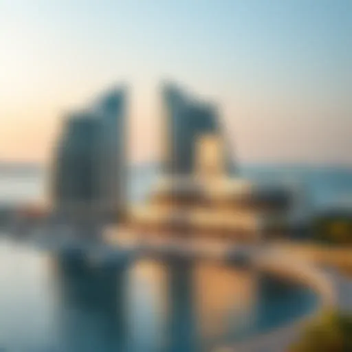 Panoramic view of Jumeirah Bay Island showcasing its stunning architecture