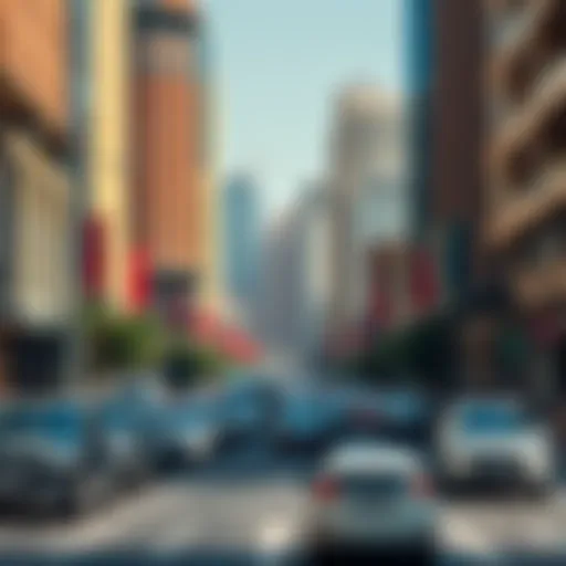 Vibrant streetscape of Khalid Bin Waleed Road