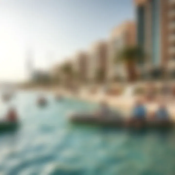 Visitors enjoying leisure activities at the beachfront