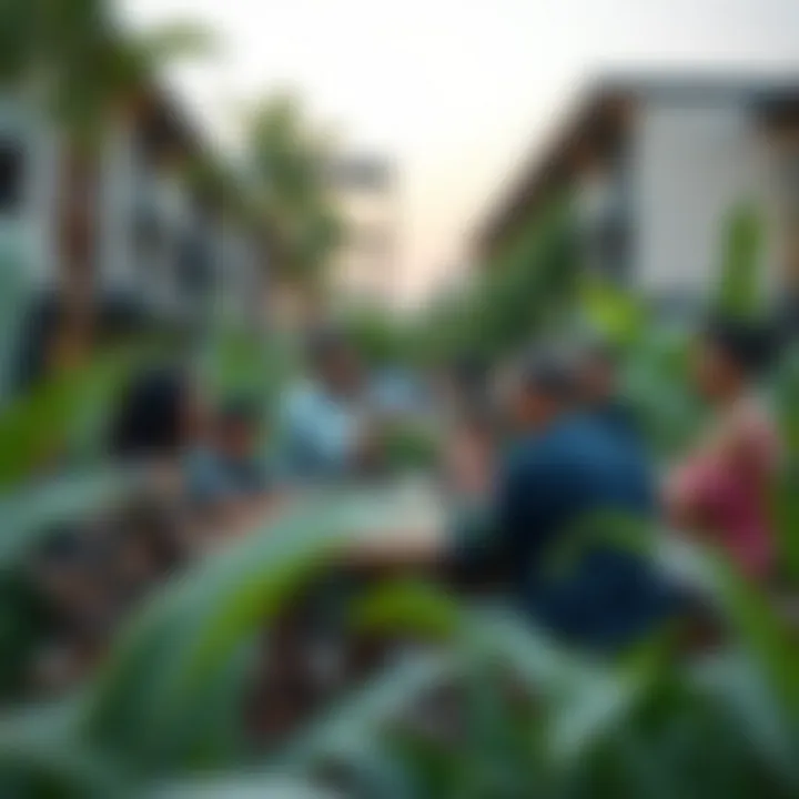 Community Engagement in Urban Nature Community gathering at a mangrove residence highlighting social interaction