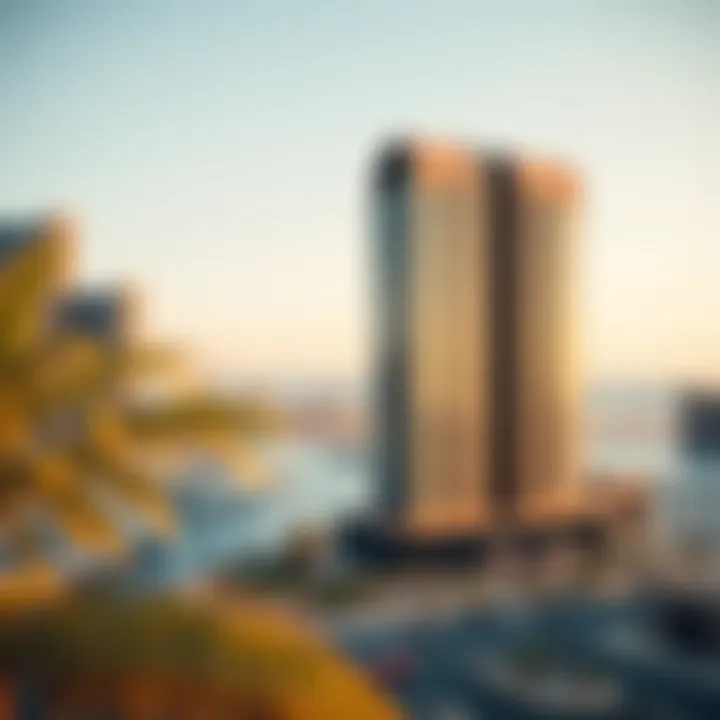Panoramic shot of Marina Park Building with surrounding landscape