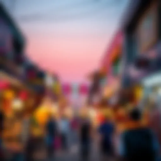 Vibrant view of Meena Bazaar showcasing colorful stalls