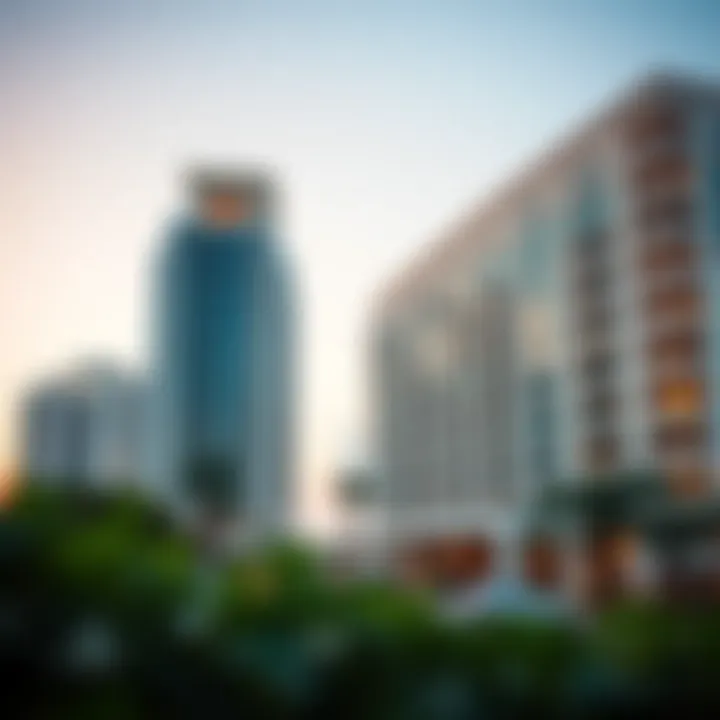 Luxury residential buildings showcasing modern design