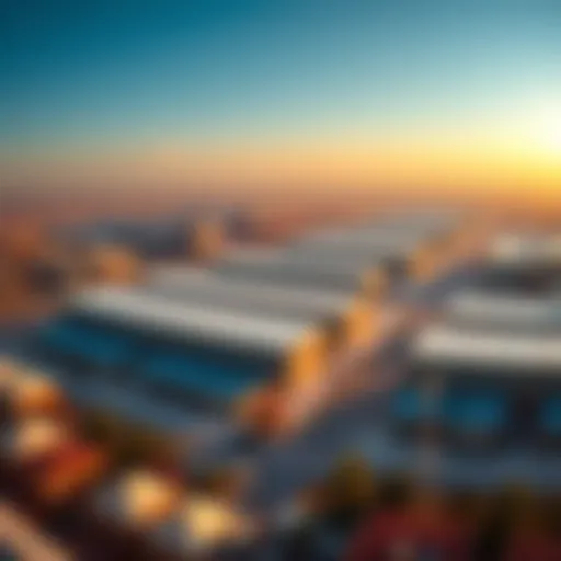 A panoramic view of the Mussafah warehouse area showcasing various facilities