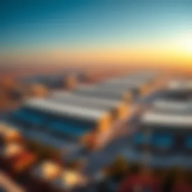 Panoramic View of Mussafah Warehouses A panoramic view of the Mussafah warehouse area showcasing various facilities