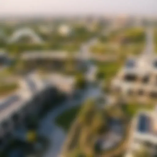 Stunning view of Nad Al Sheba Gardens showcasing its lush greenery and modern architecture