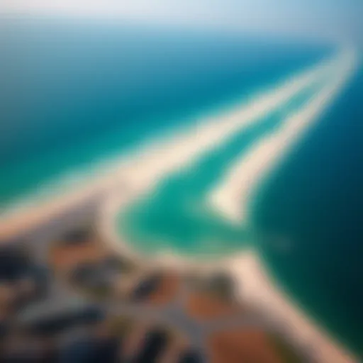 Aerial view of Nakheel Beach showcasing its pristine shoreline