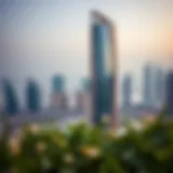 Panoramic view of Nopoli Tower against the Dubai skyline