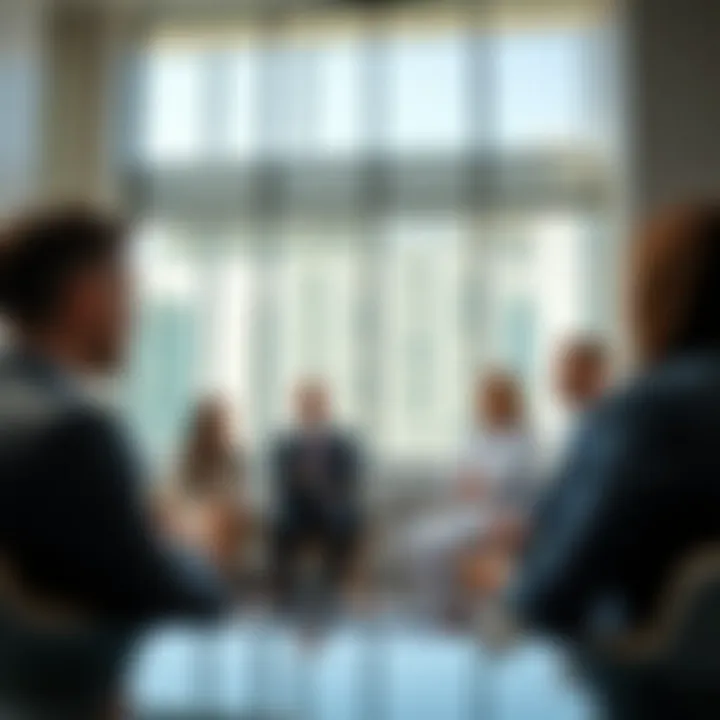 Group discussion among real estate professionals about market trends