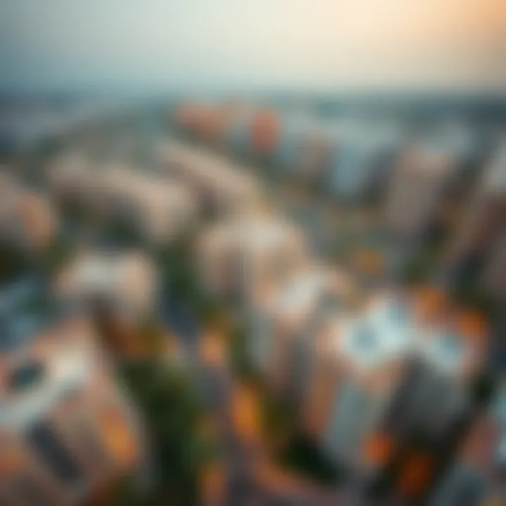 Aerial view of emerging neighborhoods with new developments