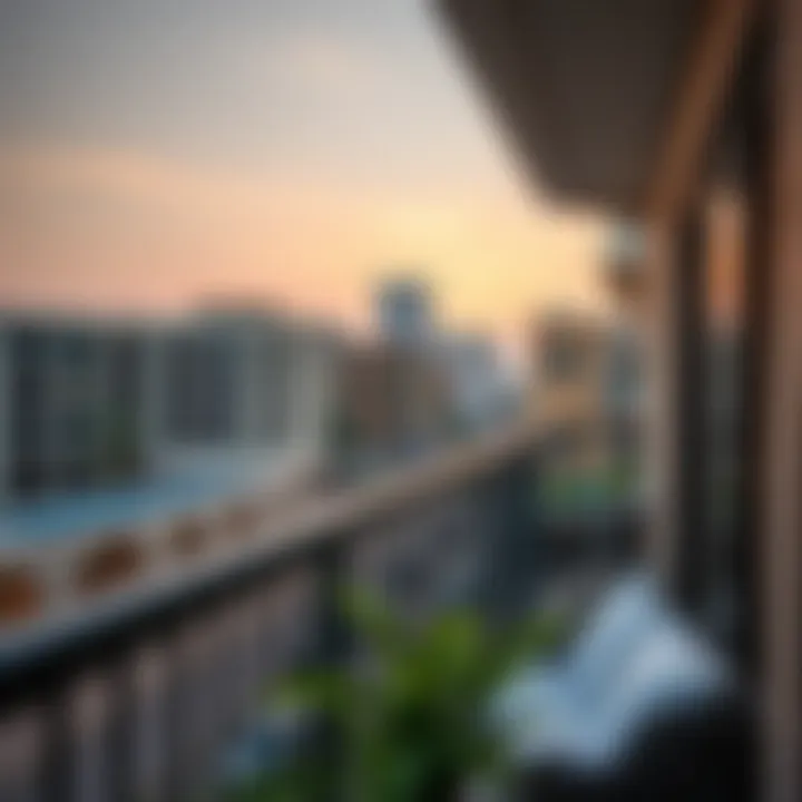 Cozy balcony view overlooking Bur Dubai's streets