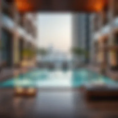Luxurious amenities at Park Horizon, including a pool and lounge