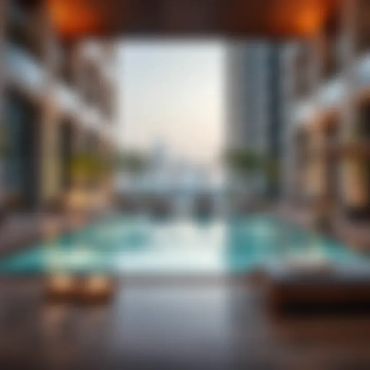 Luxurious amenities at Park Horizon, including a pool and lounge