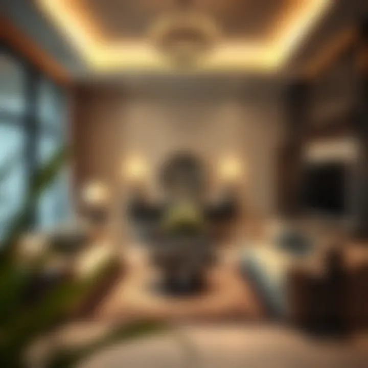 Luxurious living room interior in a rental apartment