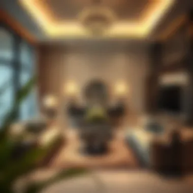 Elegance of Living Spaces in Jumeirah Village Circle Luxurious living room interior in a rental apartment