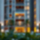 Modern apartment exterior showcasing architectural design