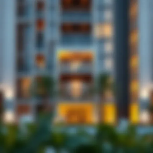 Modern apartment exterior showcasing architectural design