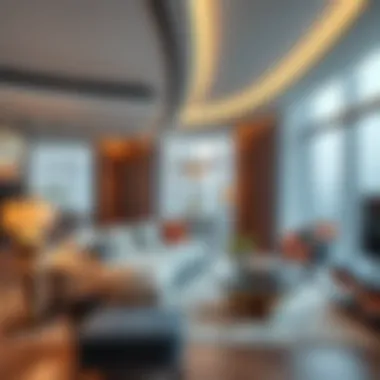 Luxurious interiors of a rental apartment at Dubai Wharf