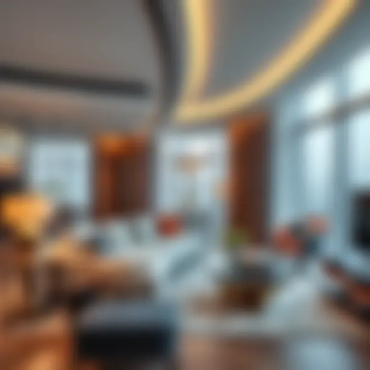 Luxurious interiors of a rental apartment at Dubai Wharf