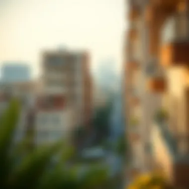 Vibrant neighborhood view showcasing Al Jaddaf's unique architecture and skyline