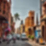 A vibrant street view of Satwa showcasing local architecture and culture