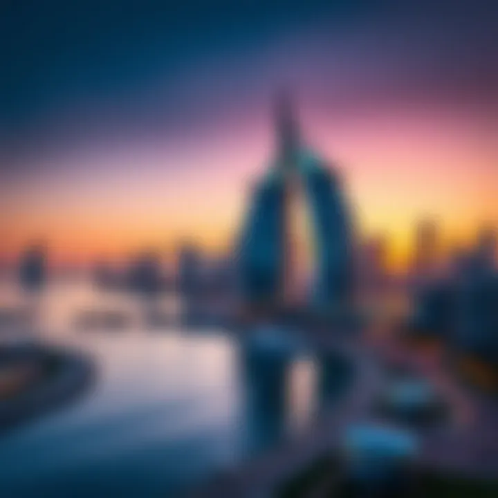 Elegant sunset over Royal Bay with vibrant city skyline