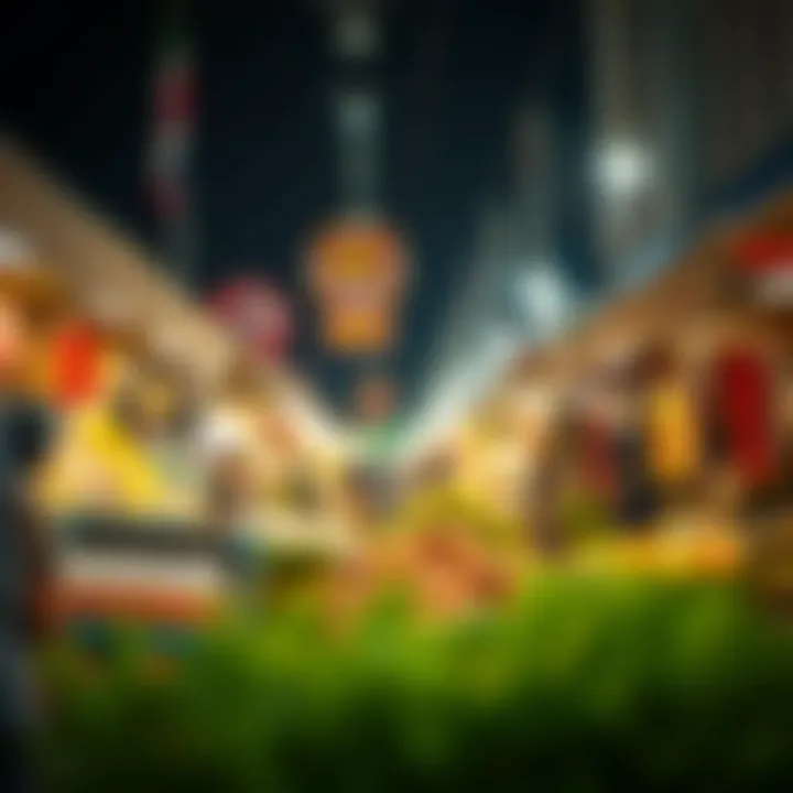 Vibrant local market in منطقة الروية highlighting cultural diversity