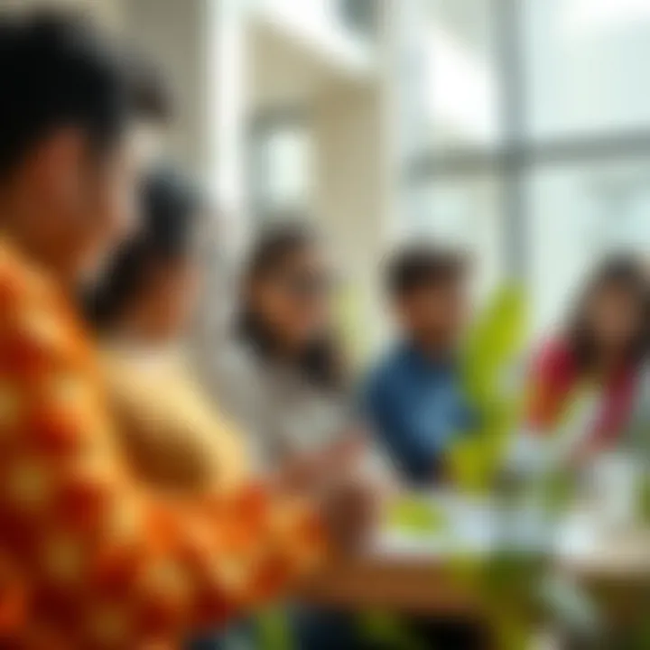 A diverse group of students participating in a collaborative project