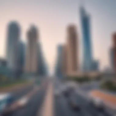 Modern Skyscrapers of Sheikh Zayed Road Modern skyscrapers along Sheikh Zayed Road highlighting real estate opportunities