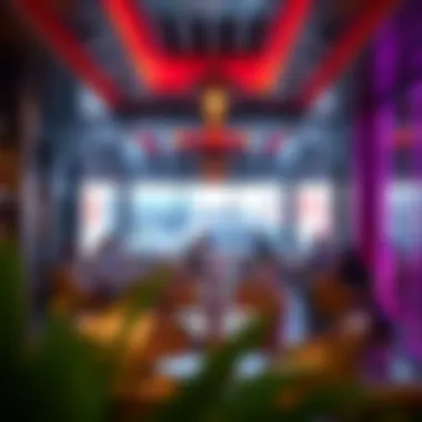 An interior view of a stylish shisha cafe attracting diverse clientele