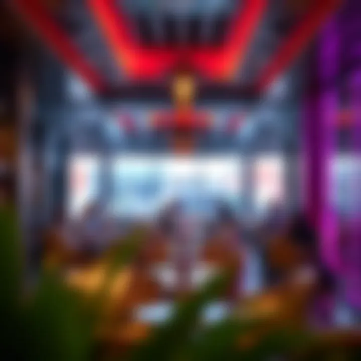 An interior view of a stylish shisha cafe attracting diverse clientele