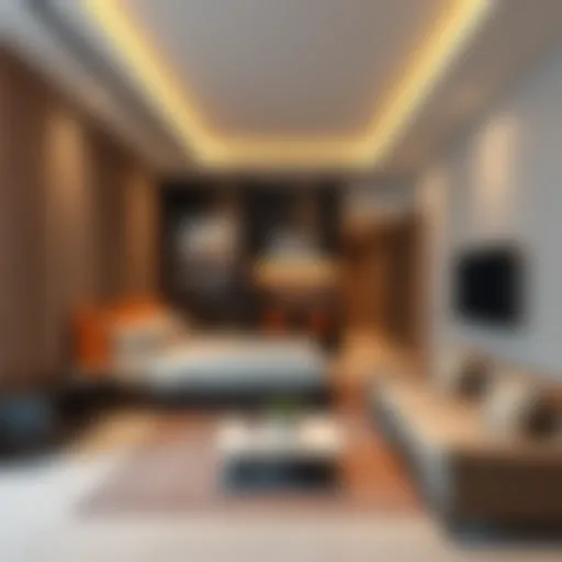 Modern studio flat interior design
