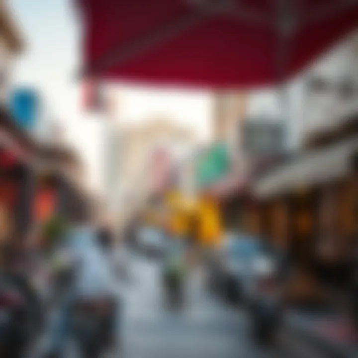 A vibrant street scene in Bur Dubai showcasing local culture